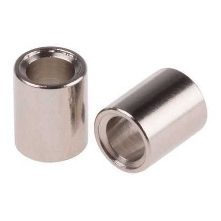 Newport Fasteners Round Spacer, #4 Screw Size, Nickel Plated Brass, 1/8 in Overall Lg, 500 PK 140204RSBN